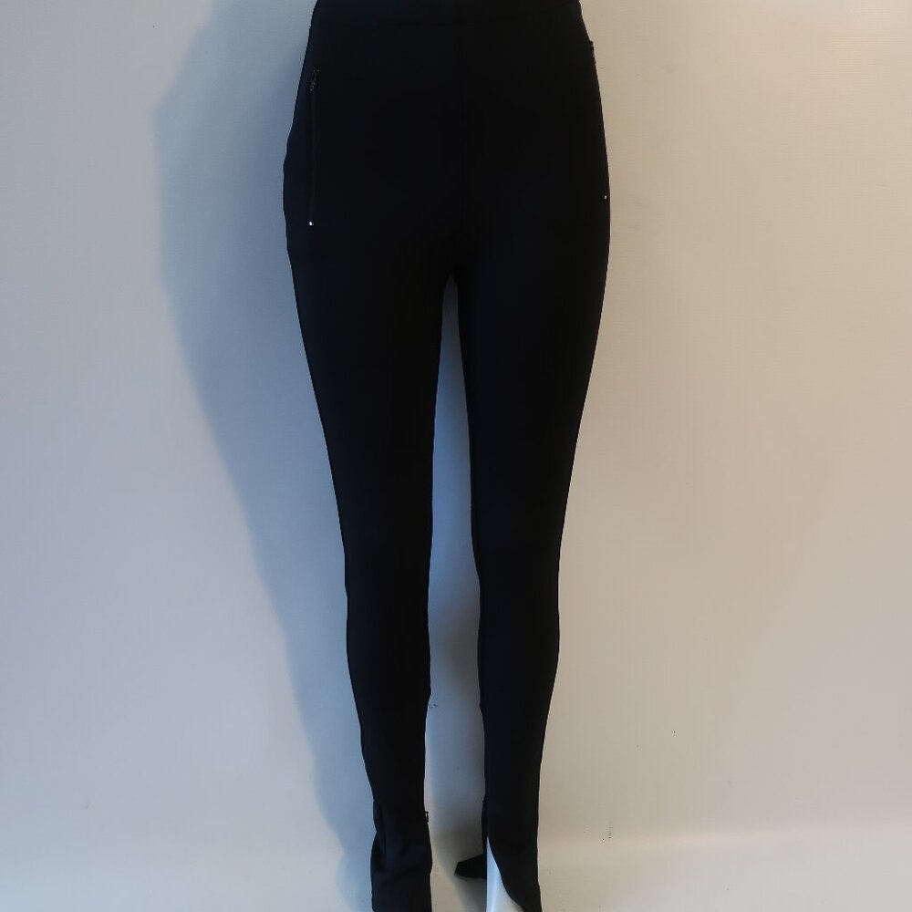 Womens Amanda Uprichard Black Elastic Waist Skinny Pants S